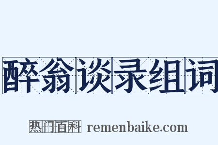 醉翁谈录组词是什么意思的图片